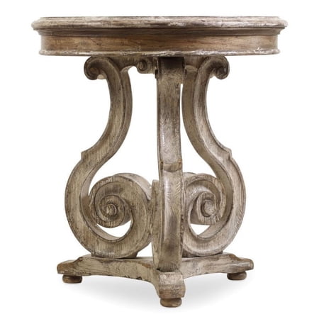 Beaumont Lane Cedar Way Scroll Accent Table in Caramel Froth
