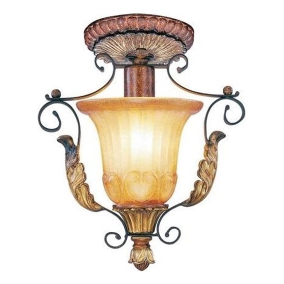 Beaumont Lane Ceiling Mount in Verona Bronze and Aged Gold Leaf