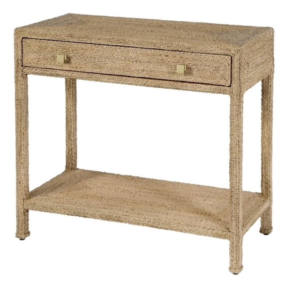 Beaumont Lane Coastal 31.5"W Banana Leaf Console Table in Natural