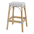 thumbnail image 1 of Beaumont Lane Coastal Rectangular Rattan 30" Bar Stool in Gray & White, 1 of 6