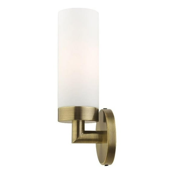 Beaumont Lane Contemporary 1-Light Glass/Metal Single Sconce in Antique Brass