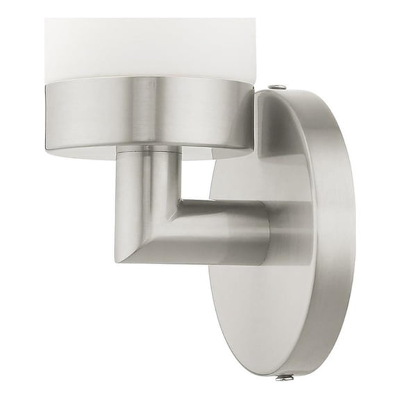 Beaumont Lane Contemporary 1-Light Glass/Metal Single Sconce in Brushed Nickel