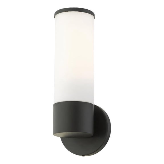 Beaumont Lane Contemporary 1-Light Metal & Glass ADA Single Sconce in Black