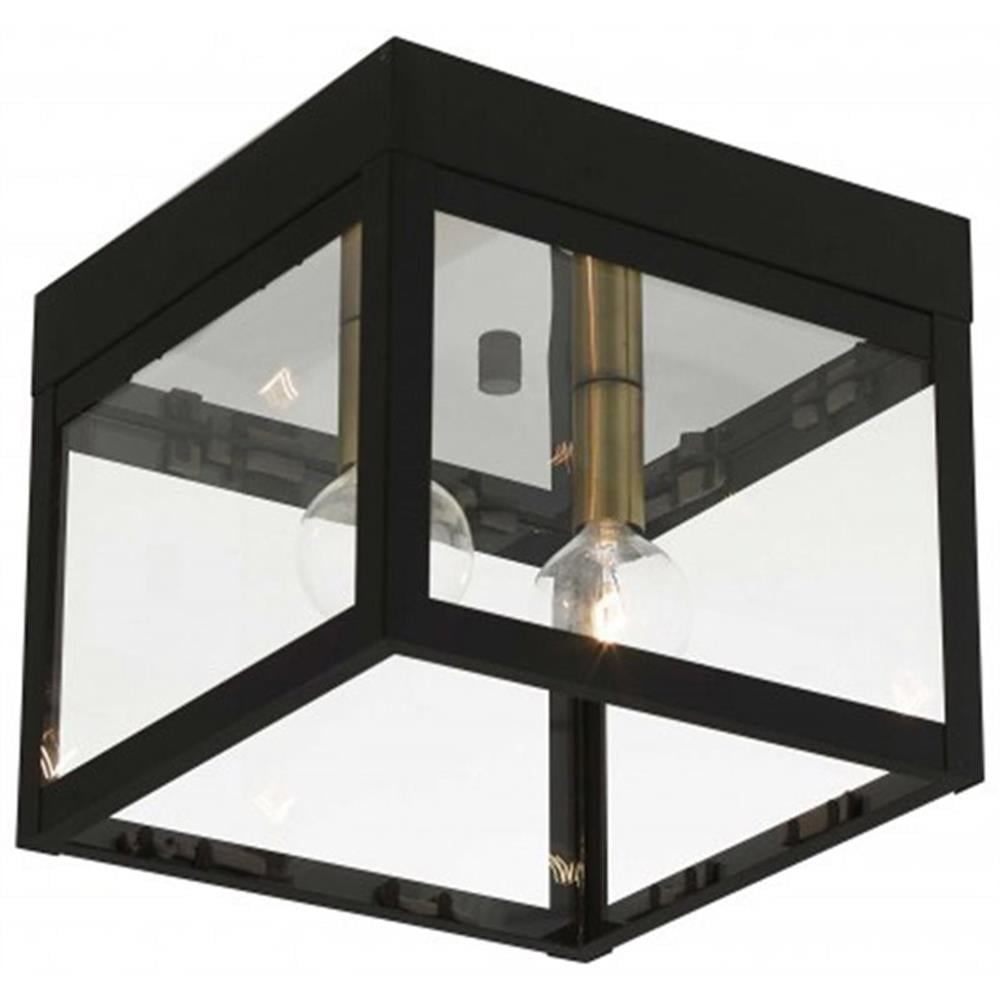 Beaumont Lane Contemporary 2 Light Outdoor Ceiling Mount in Bronze