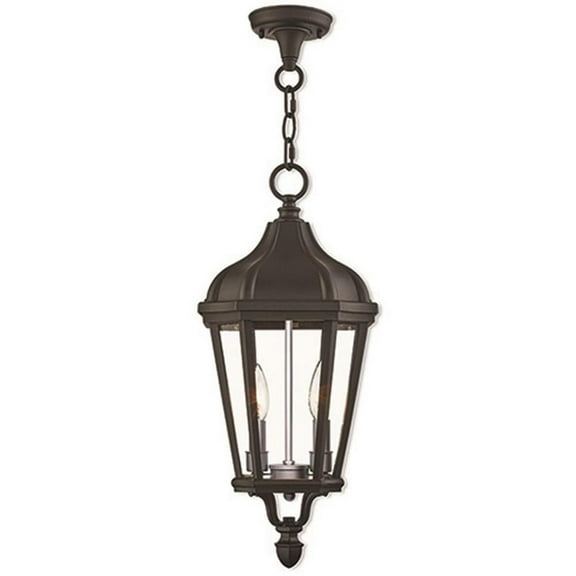 Beaumont Lane Contemporary 2 Light Outdoor Hanging Lantern in Textured Black