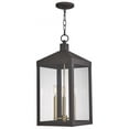 thumbnail image 1 of Beaumont Lane Contemporary 3 Light Outdoor Hanging Lantern in Bronze, 1 of 1
