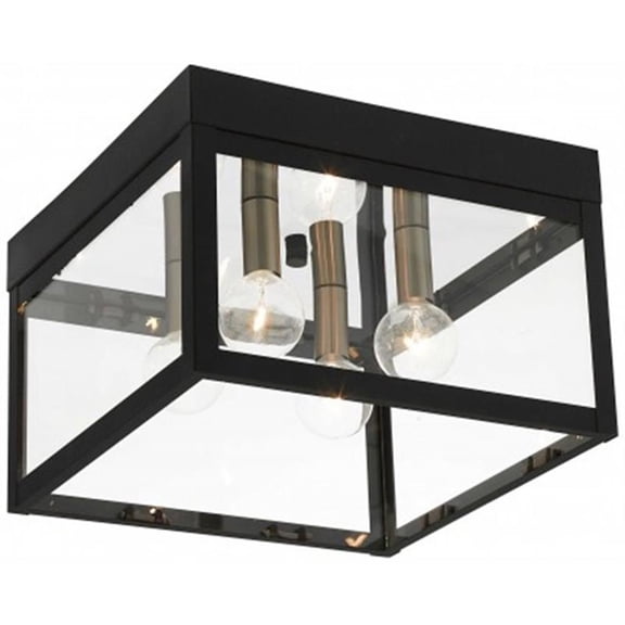 Beaumont Lane Contemporary 4 Light Outdoor Ceiling Mount in Black
