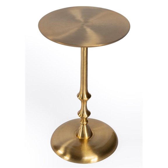 Beaumont Lane Contemporary Metal Side Table in Shiny Gold Finish