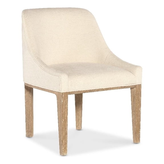 Beaumont Lane Contemporary Upholstered Host Chair in Beige Fabric