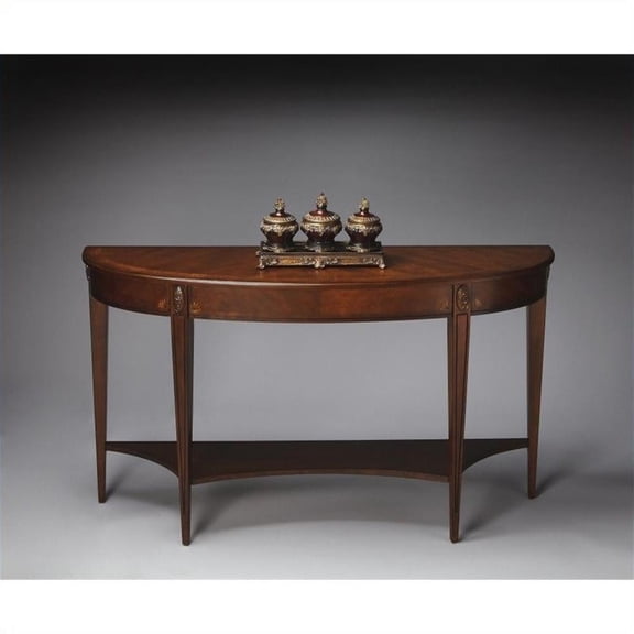 Beaumont Lane Demilune Console Table in Nutmeg