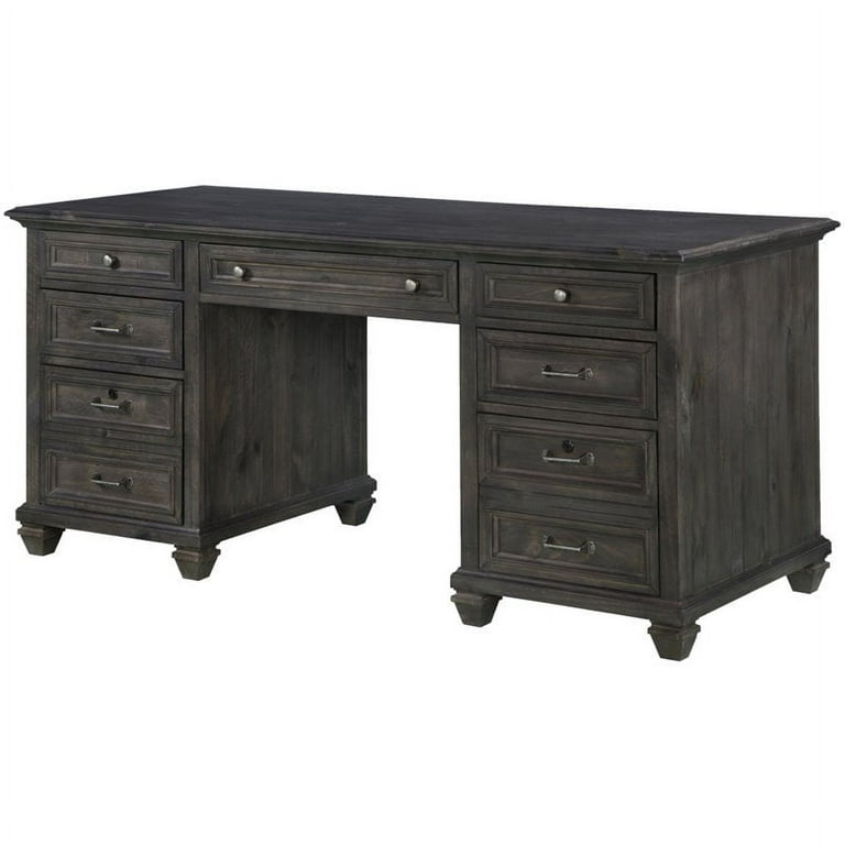 Beaumont Lane Executive Desk in Weathered Charcoal