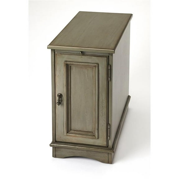 Beaumont Lane Mastercrafted Satin Chairside Chest in Gray