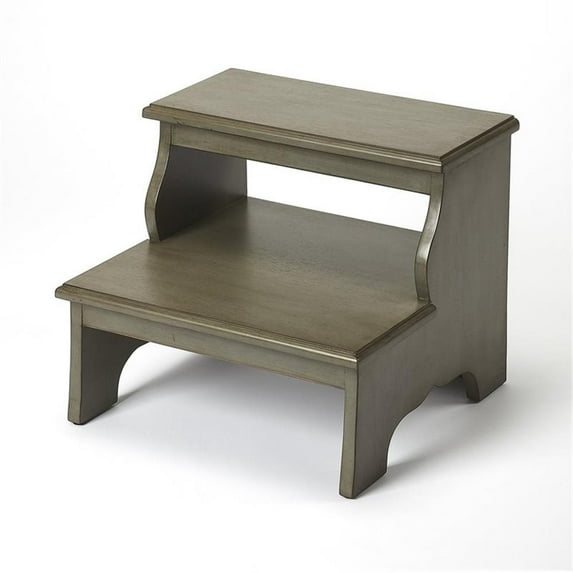 Beaumont Lane Mastercrafted Satin Step Stool in Gray