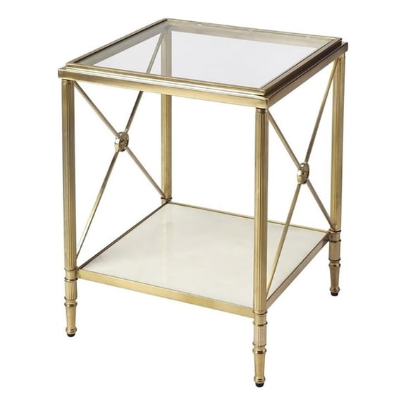 Beaumont Lane Metal Furniture Modern Metal End Table in Gold