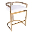 thumbnail image 1 of Beaumont Lane Metropolitan Living 25'' Modern Metal Counter Stool in Gold/White, 1 of 5