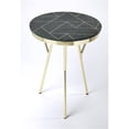 thumbnail image 1 of Beaumont Lane Metropolitan Living Marble and Brass Accent Table in Green, 1 of 6