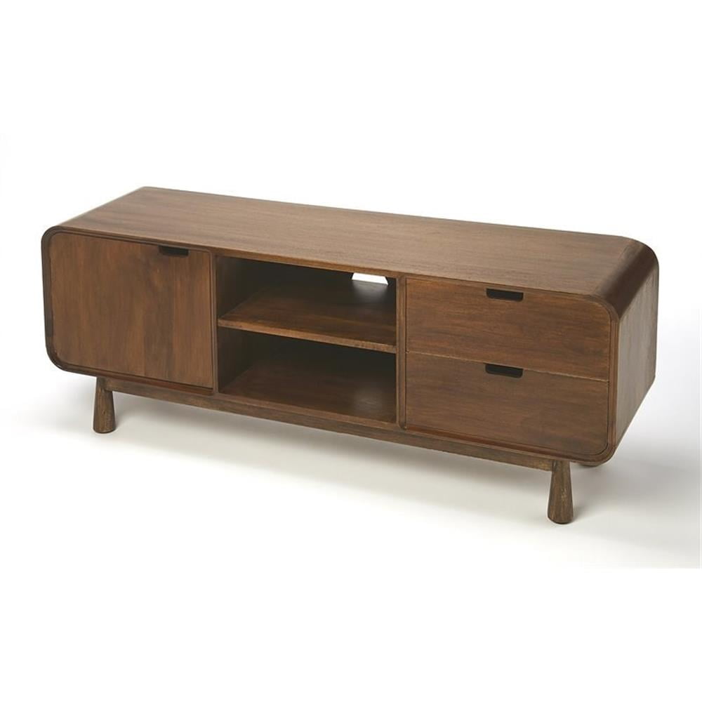 Beaumont Lane Mango Wood Brown Entertainment Console Modern 49.5 ...