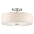thumbnail image 1 of Beaumont Lane Mid-Century 7.5" 3-Light Metal Ceiling Mount in Brushed Nickel, 1 of 12