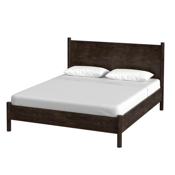 Beaumont Lane Mid-Century Rounded Leg King Bed in Soft Brown
