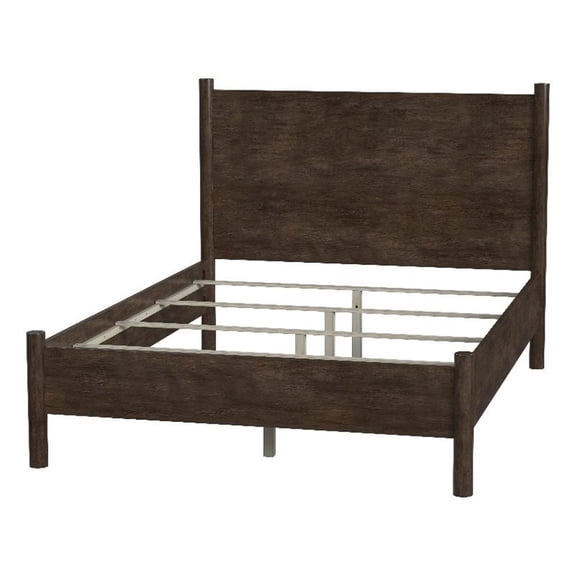 Beaumont Lane Mid-Century Rounded Leg Queen Bed in Soft Brown