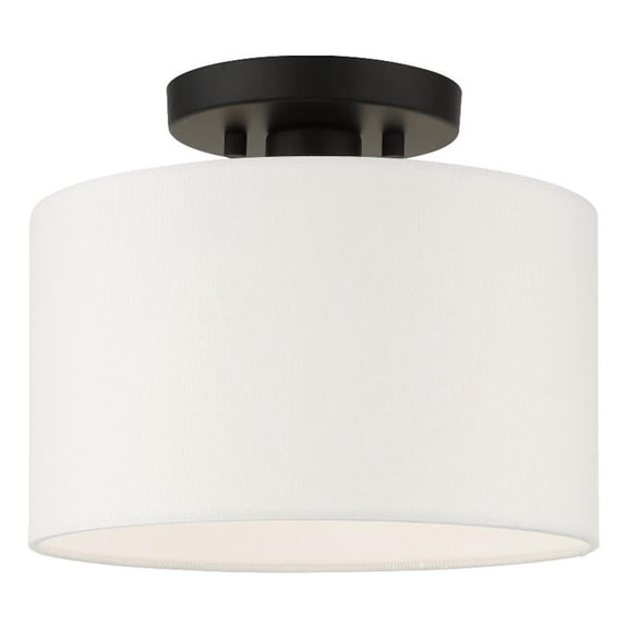 Beaumont Lane Modern 10" 1-Light Metal Semi Flush Mount in Black