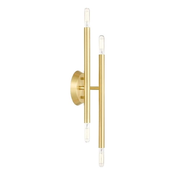 Beaumont Lane Modern 4-Light Metal ADA Wall Sconce in Satin Brass