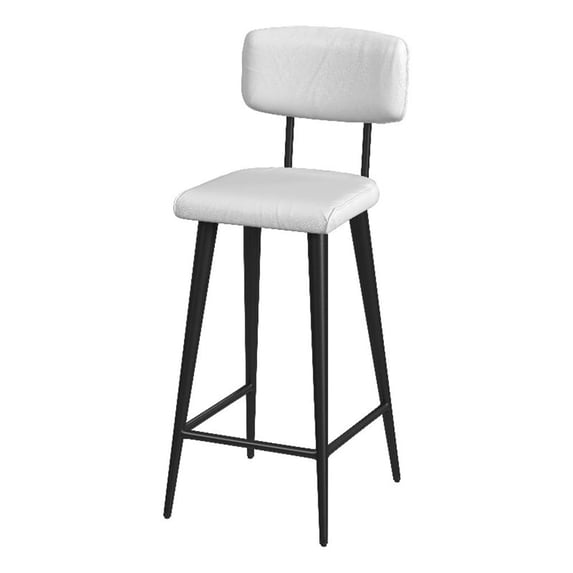 Beaumont Lane Modern Saddle Leather Rectangular 26" Counter Stool in White