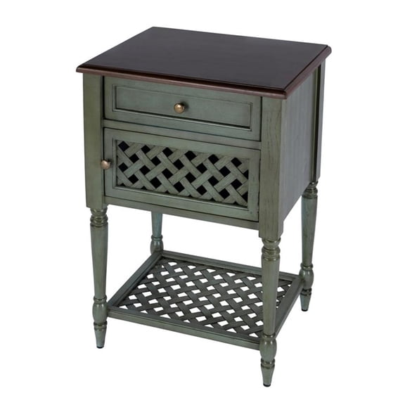Beaumont Lane Modern Traditional Rustic Wood End Table - Green