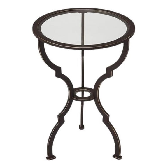 Beaumont Lane Modern Transitional Metal End Table in Black Finish