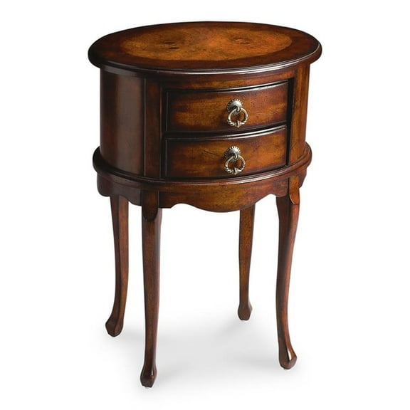 Beaumont Lane Modern Wood Traditional Cherry Oval Side Table