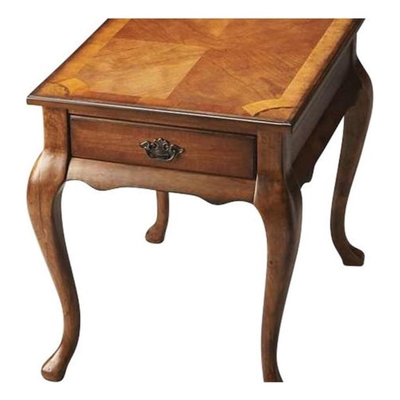 Beaumont Lane Modern Wood Traditional Olive Ash Burl End Table