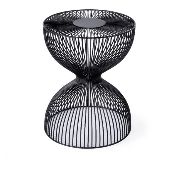 Beaumont Lane Outdoor Contemporary Metal Side Table In Black