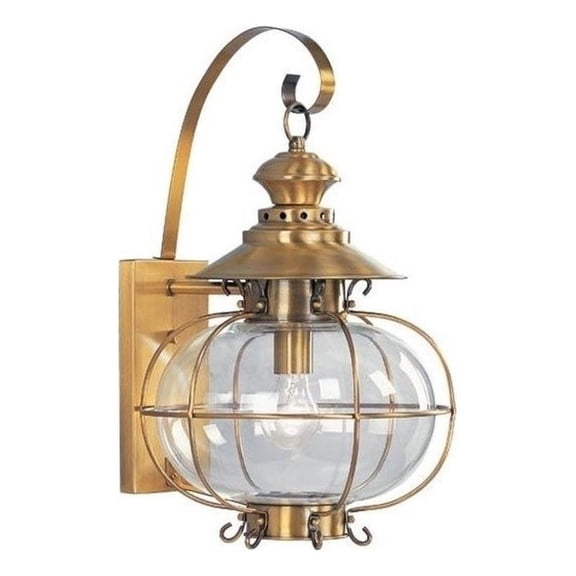 Beaumont Lane Outdoor Wall Lantern in Flemish Brass