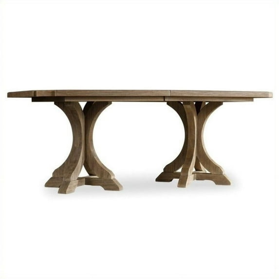 Beaumont Lane Pedestal Dining Table with 2 Leaves in Light Wood