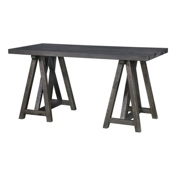 Beaumont Lane Pine/Solid Wood Writing Desk in Weathered Charcoal