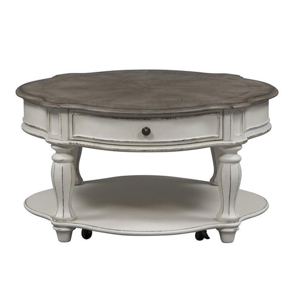Beaumont Lane Round Cocktail Table in White Oak