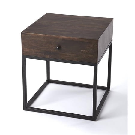 Beaumont Lane Rustic Industrial Iron End Table in Brown
