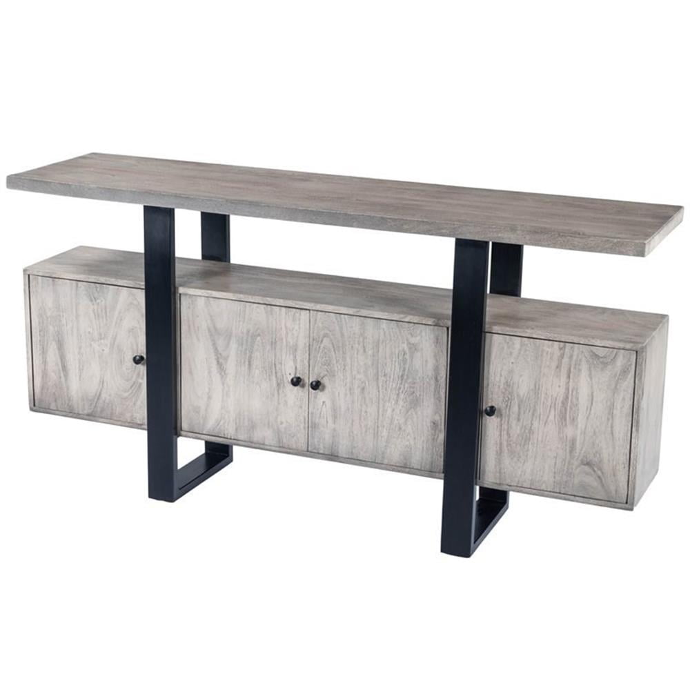 Beaumont Lane Rustic Industrial Wood and Metal Sideboard in Gray