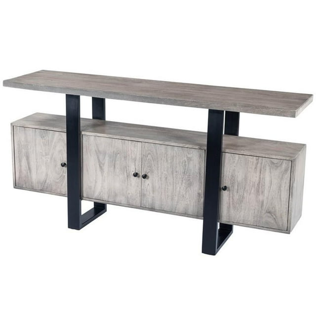 Beaumont Lane Rustic Industrial Wood and Metal Sideboard in Gray