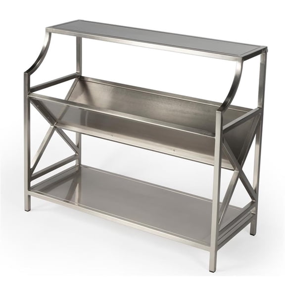 Beaumont Lane Silver Modern Library Bookcase