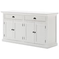 thumbnail image 1 of Beaumont Lane Solid Mahogany Wood Sideboard Dining Buffet with Storage in Pure White, 1 of 8