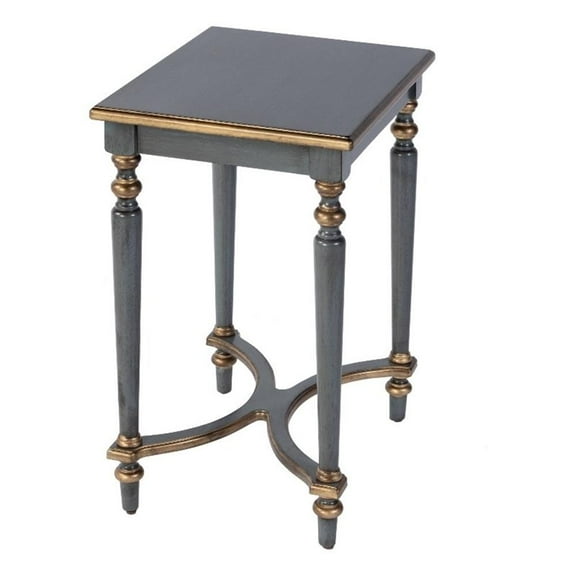 Beaumont Lane Traditional 18"W Rectangular Wood Side Table in Blue