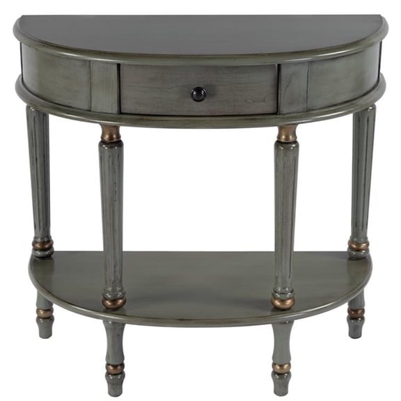 Beaumont Lane Traditional 31.5"W Wood Hand Painted Console Table in Green