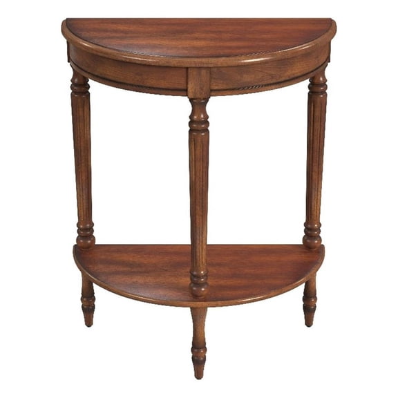 Beaumont Lane Traditional Antique Cherry Demilune Console Table