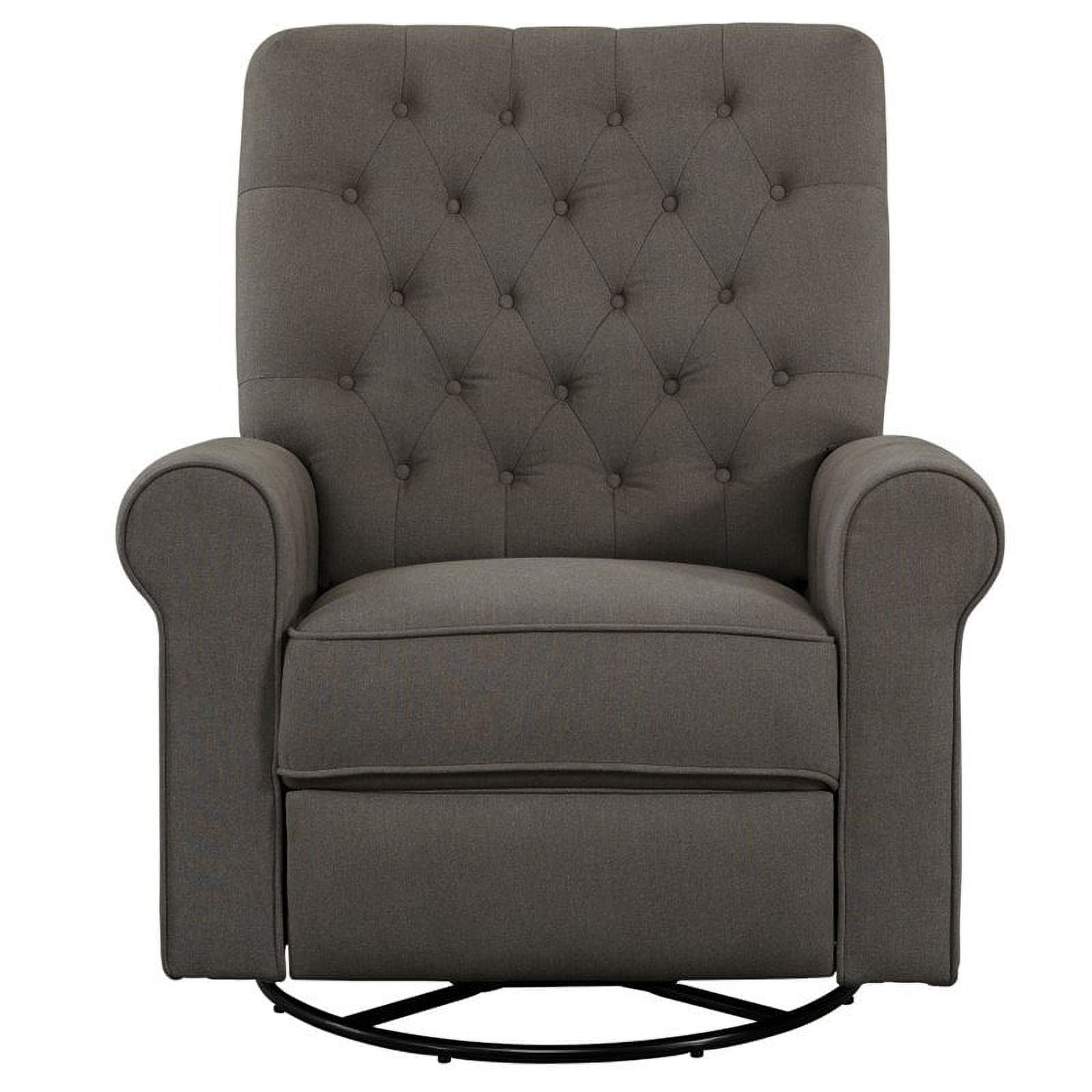 Beaumont Lane Traditional Swivel Glider Recliner in Pewter