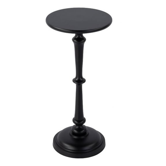 Beaumont Lane Transitional 10"W Round Metal Pedestal End Table in Bronze