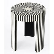 Beaumont Lane Transitional Bone Inlay Side Table In Black And White