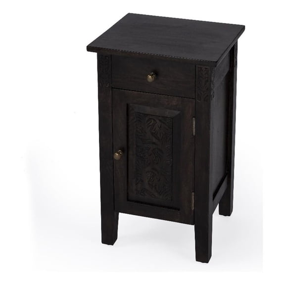 Beaumont Lane Transitional Solid Wood Accent Table in Dark Brown