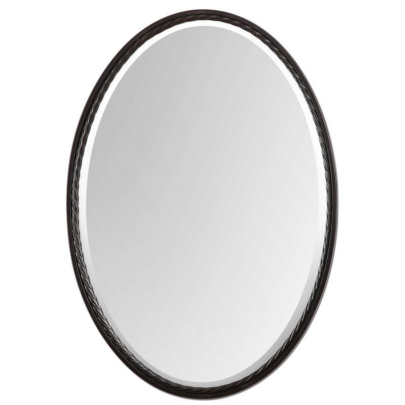 Beaumont Lane Twisted Rope Metal Oval Wall Mirror in Oil Rubbed Bronze 