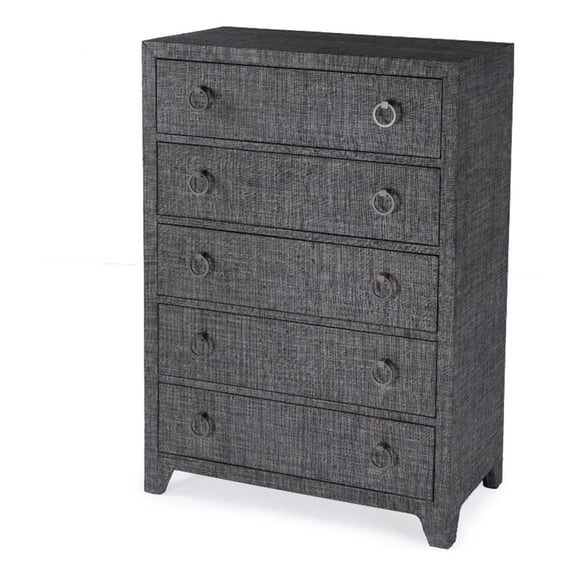 Beaumont Lane Wood Traditional 5 Drawer Dresser in Charcoal Gray